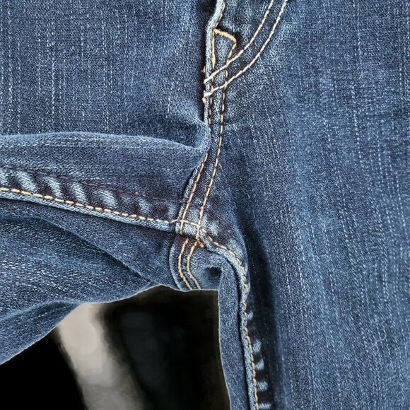 Silver Santorini Jeans Womens Size 30 Straight Leg Low‎ Rise Dark Wash 32 X 26 - Picture 7 of 10